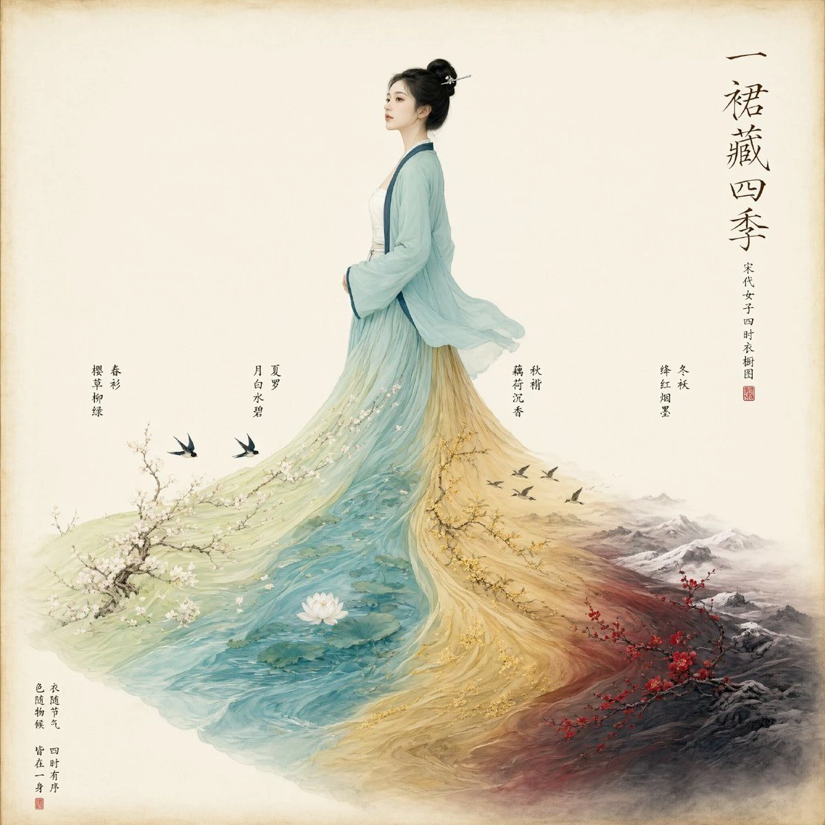 一裙藏四季 · 宋代女子四时衣橱